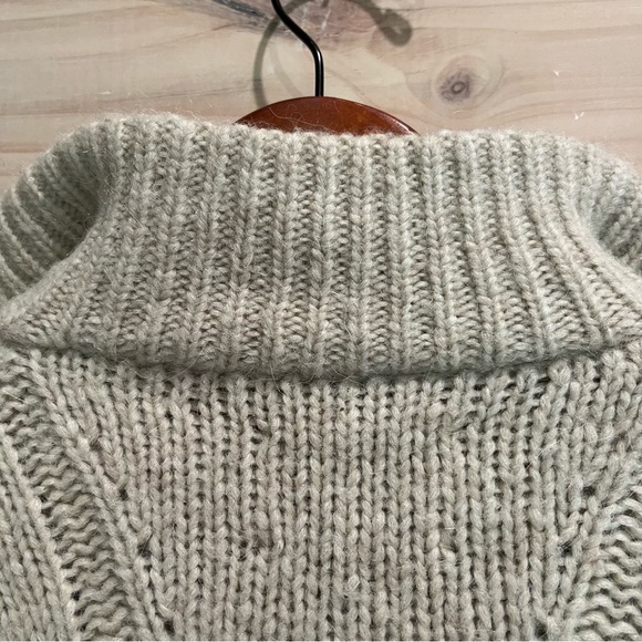 Nanushka Evie Half Zip Wool Cable Knit Wool Blend Sweater Large - Picture 16 of 16